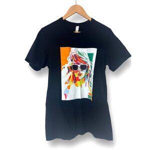 Taylor Swift Black Graphic Tee T-Shirt Sunglasses 100% Cotton Swiftie‎ Size Med